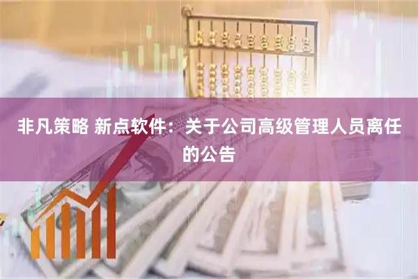 非凡策略 新点软件：关于公司高级管理人员离任的公告